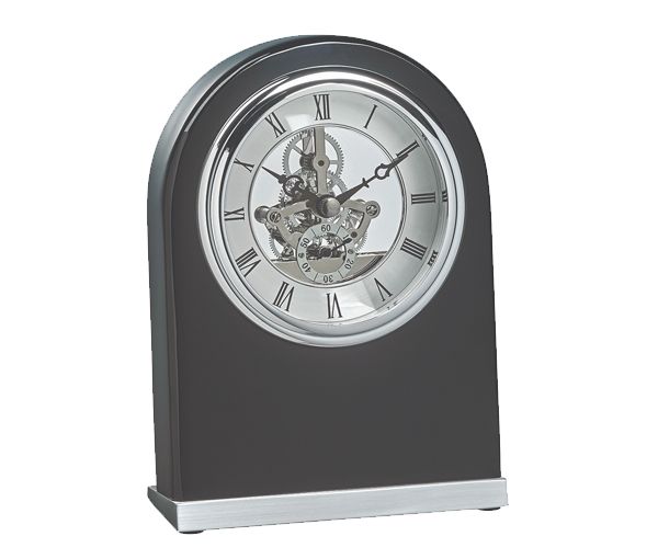 HORLOGE DE TABLE ARGENT-NOIR